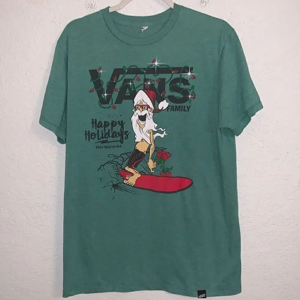 Vans Christmas Kalikimaka Green T-Shirt Men’s Size M